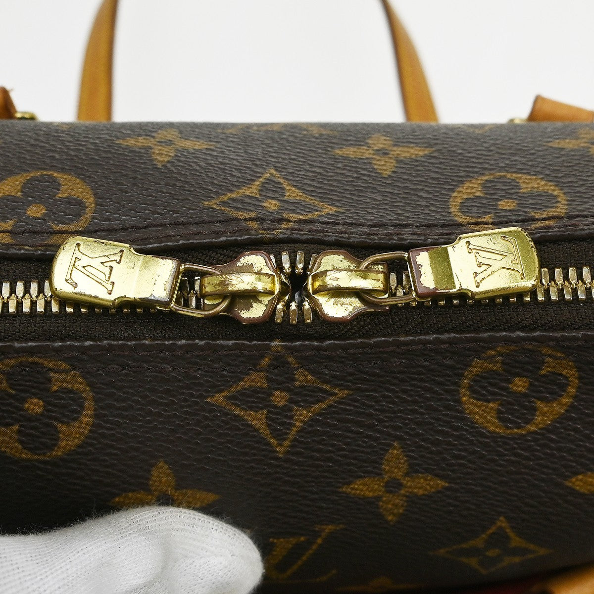 Louis Vuitton Coussin Denim Printed Monogram Embossed Lambskin Brown Canvas Handbag (Pre-Owned)