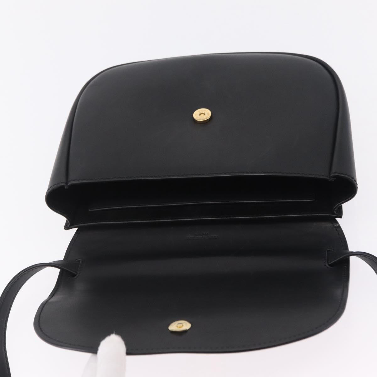 Saint Laurent Kaia Leather With Brogue Detail Black Leather Shoulder Bag Bag (Pre-Owned)