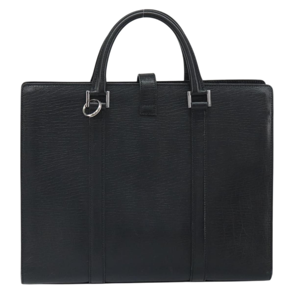 Gucci Vintage Leather Black Leather Handbag (Pre-Owned)
