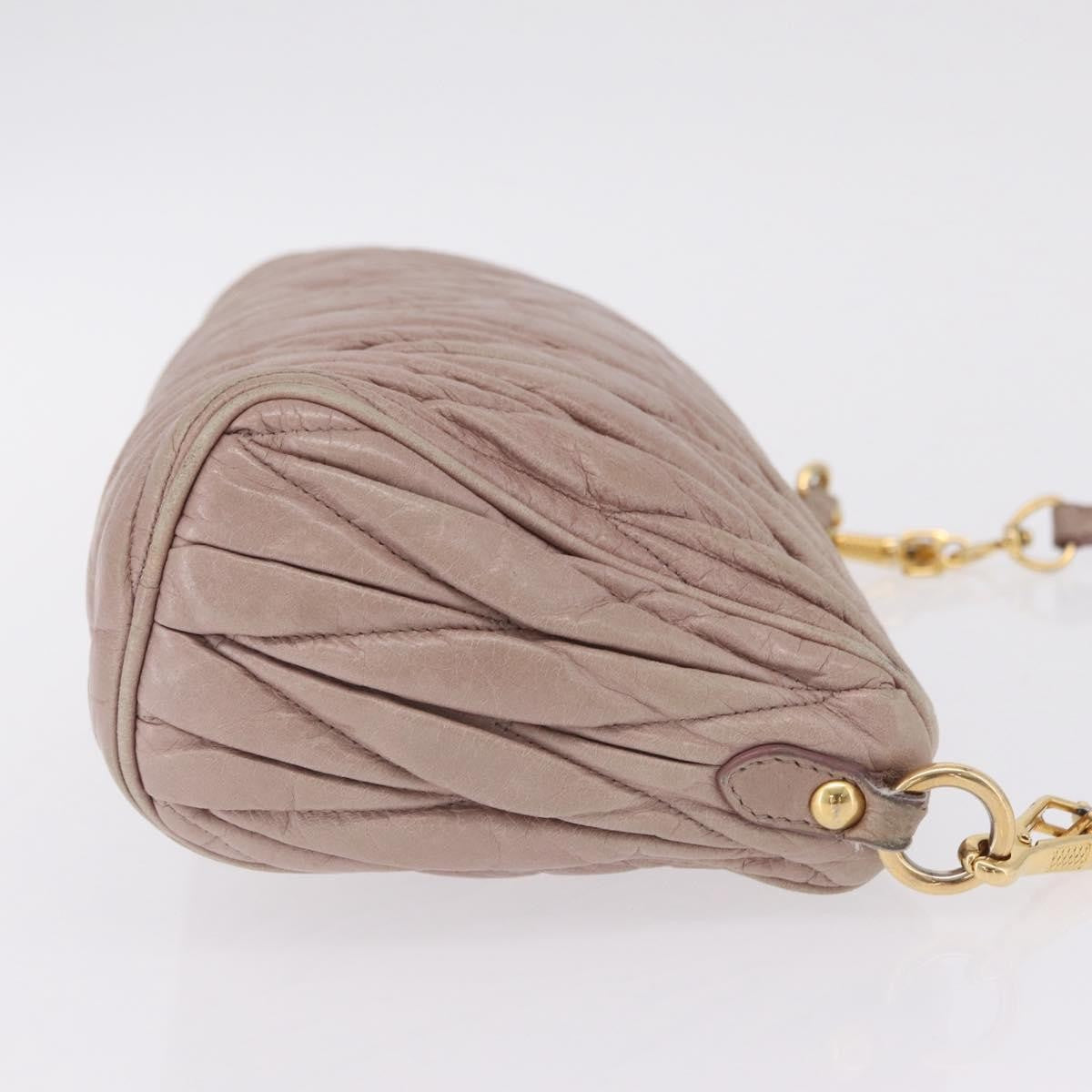 Miu Miu Shoulder Matelasse Leather Pink Leather Shoulder Bag Bag (Pre-Owned)