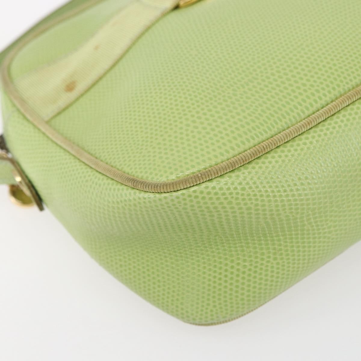 Salvatore Ferragamo Vara Bow Camera Leather Green Leather Shoulder Bag Bag (Pre-Owned)