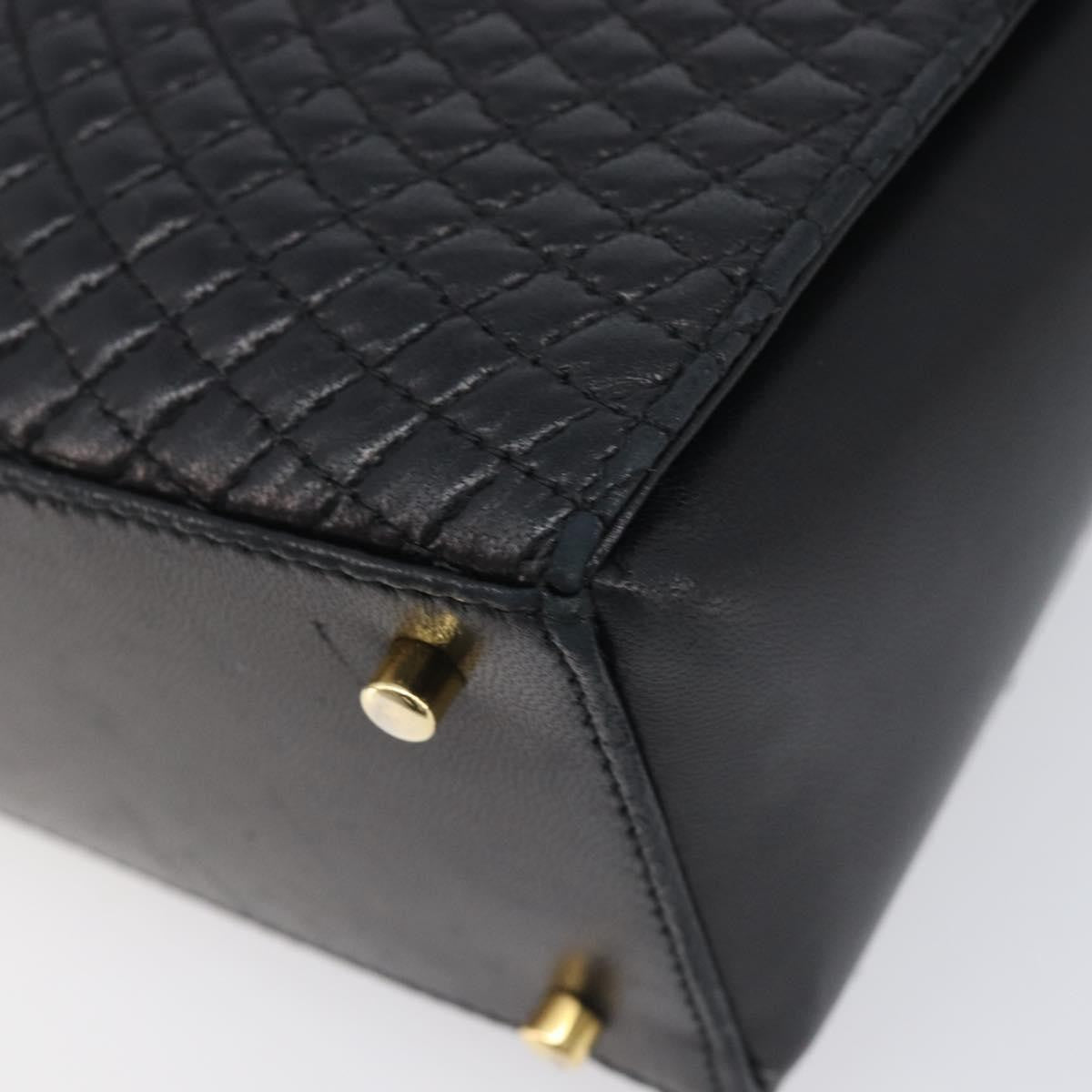 Bally Vintage Chain Quilted Leather Black Leather Shoulder Bag Bag (Pre-Owned)