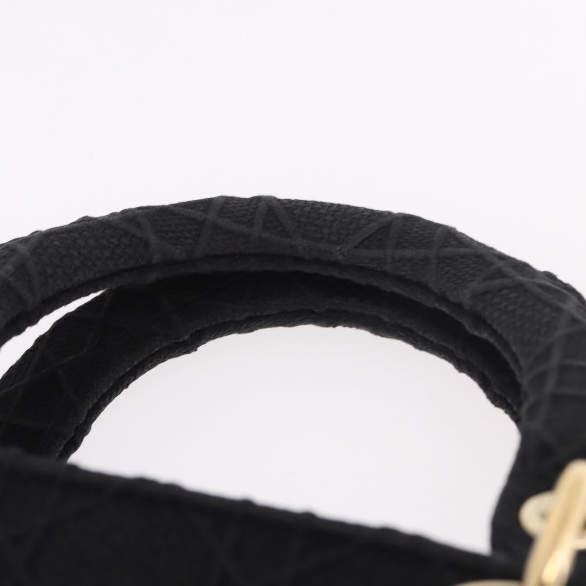 Christian Dior Lady Dior Black Canvas Handbag (Pre-Owned)