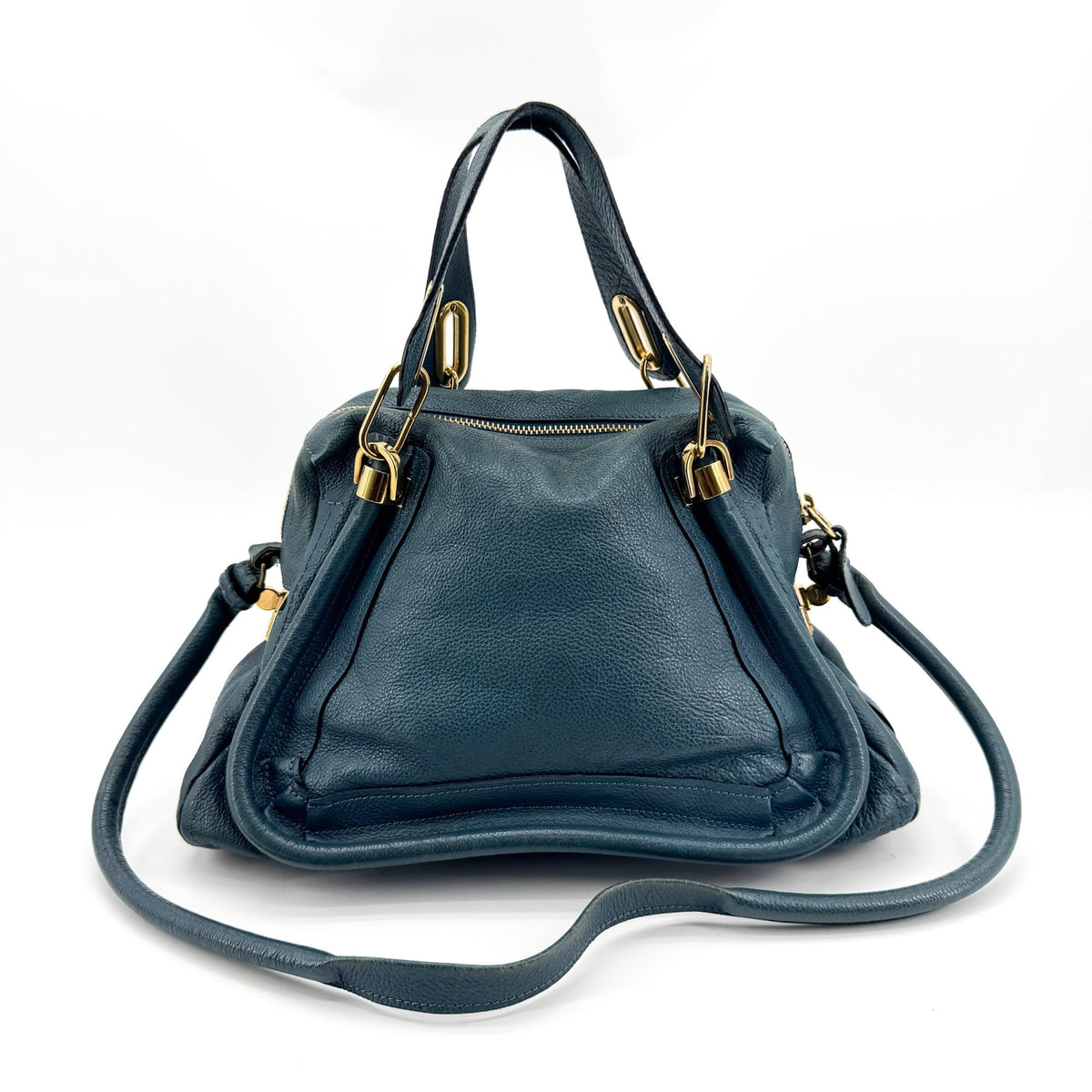 Chloe Paraty Quilted Leather Blue Leather Handbag (Pre-Owned)