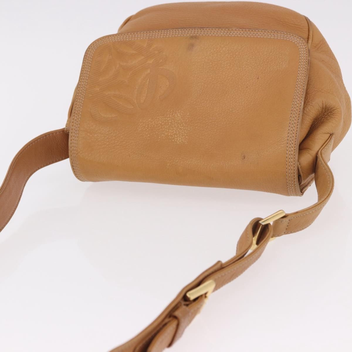Loewe Anagram Leather Beige Leather Shoulder Bag Bag (Pre-Owned)