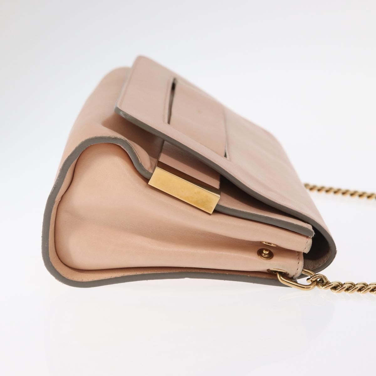 Chloe Elle Chain Clutch Leather Pink Leather Shoulder Bag Bag (Pre-Owned)