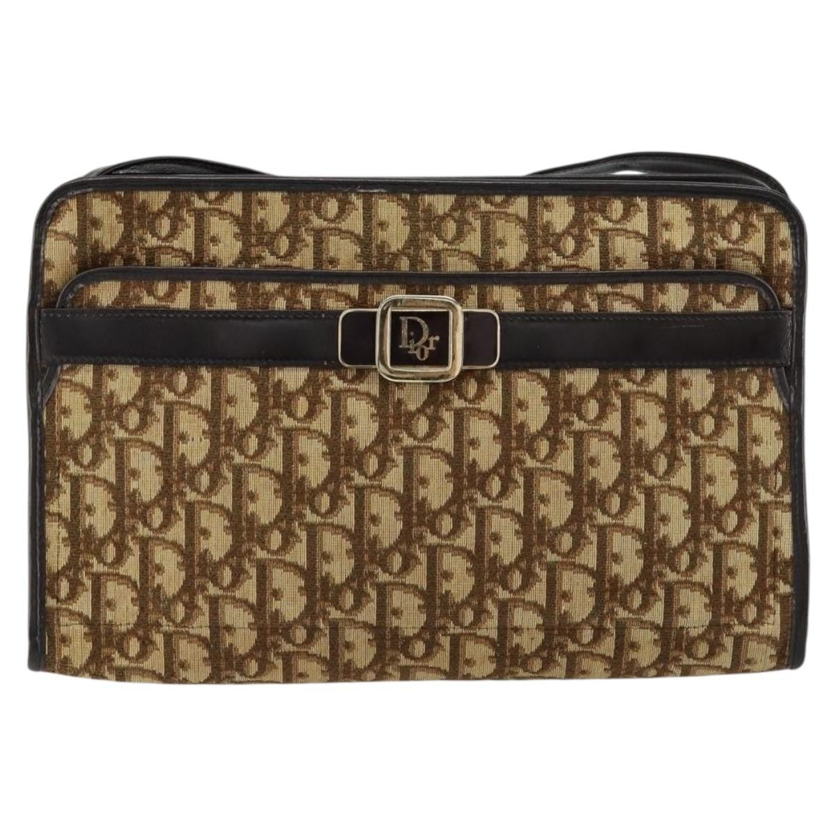 Christian Dior Trotter Shoulder Canvas Beige Canvas Shoulder Bag Bag (Pre-Owned)