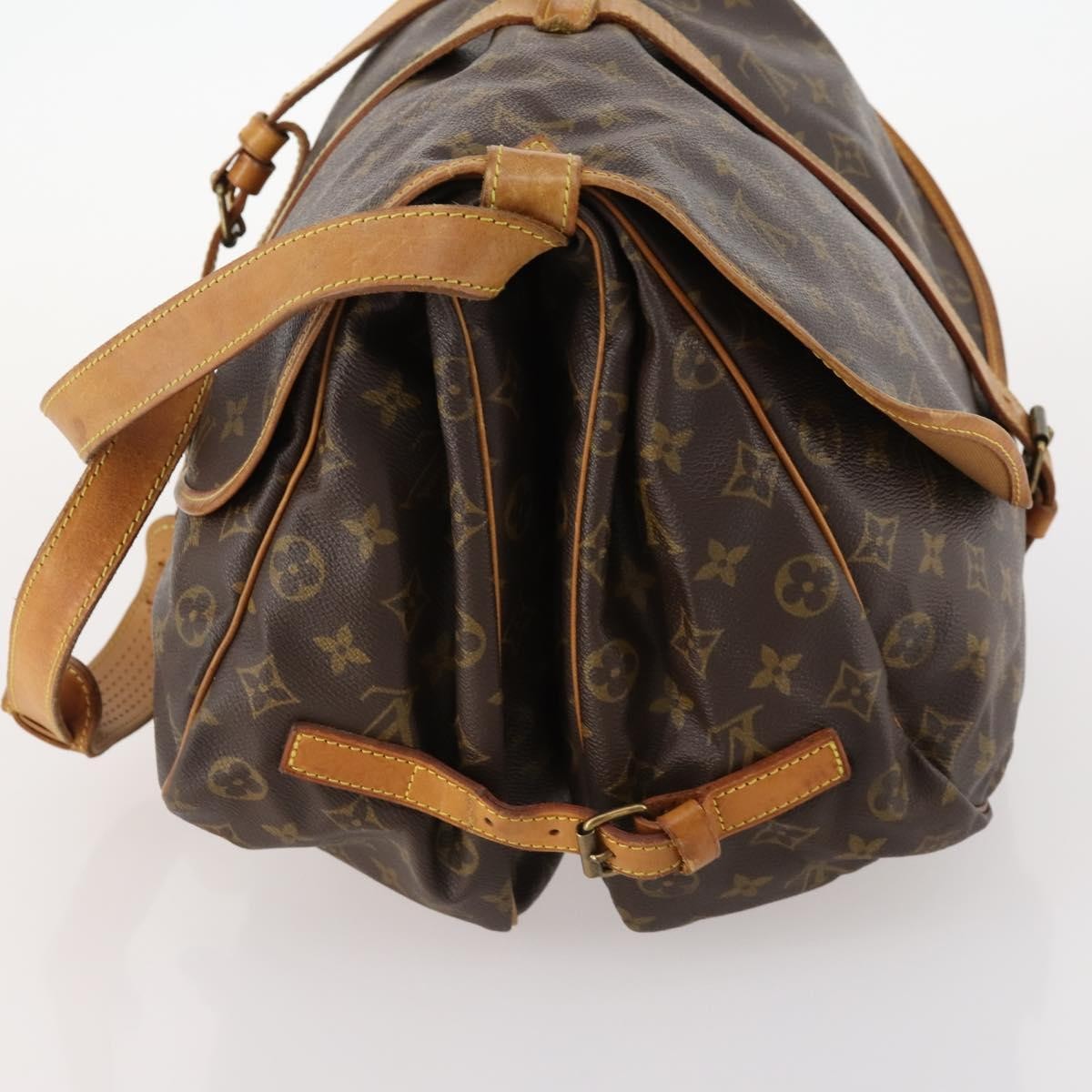 Louis Vuitton Saumur Monogram Canvas Brown Canvas Shoulder Bag Bag (Pre-Owned)