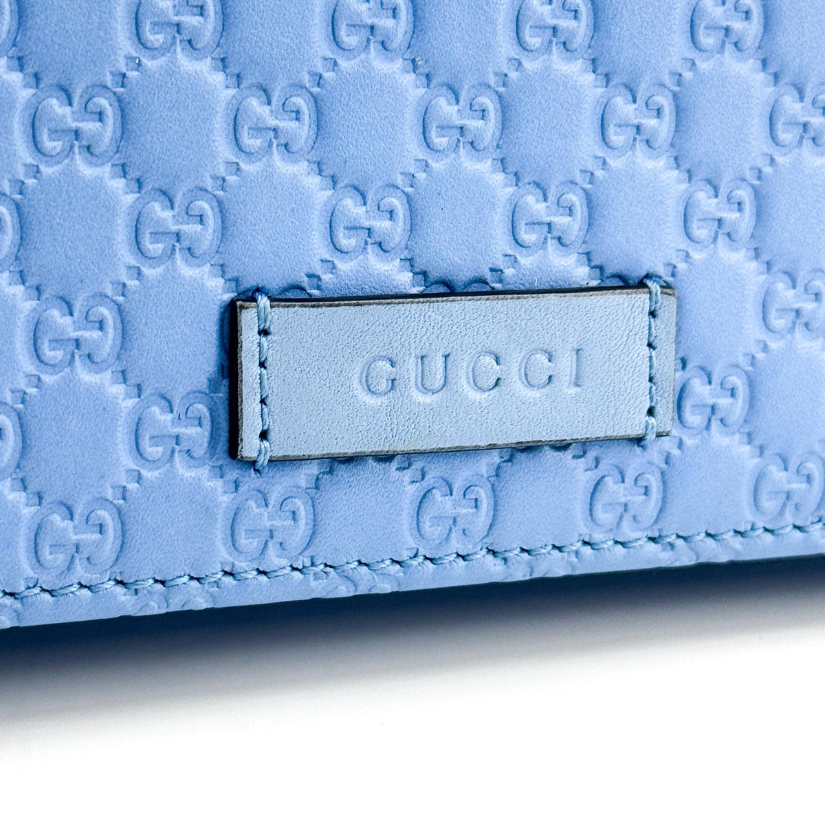 Gucci Wallet On Strap Microguccissima Leather Blue Leather Crossbody Bag Bag (Pre-Owned)