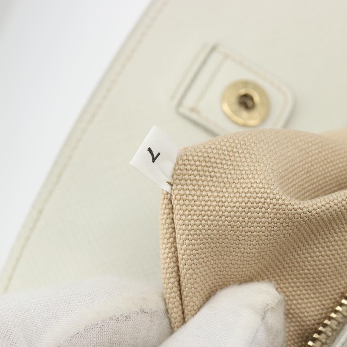 Prada Cuir Frame Convertible Canvas And Saffiano Leather Beige Canvas Tote Bag Bag (Pre-Owned)