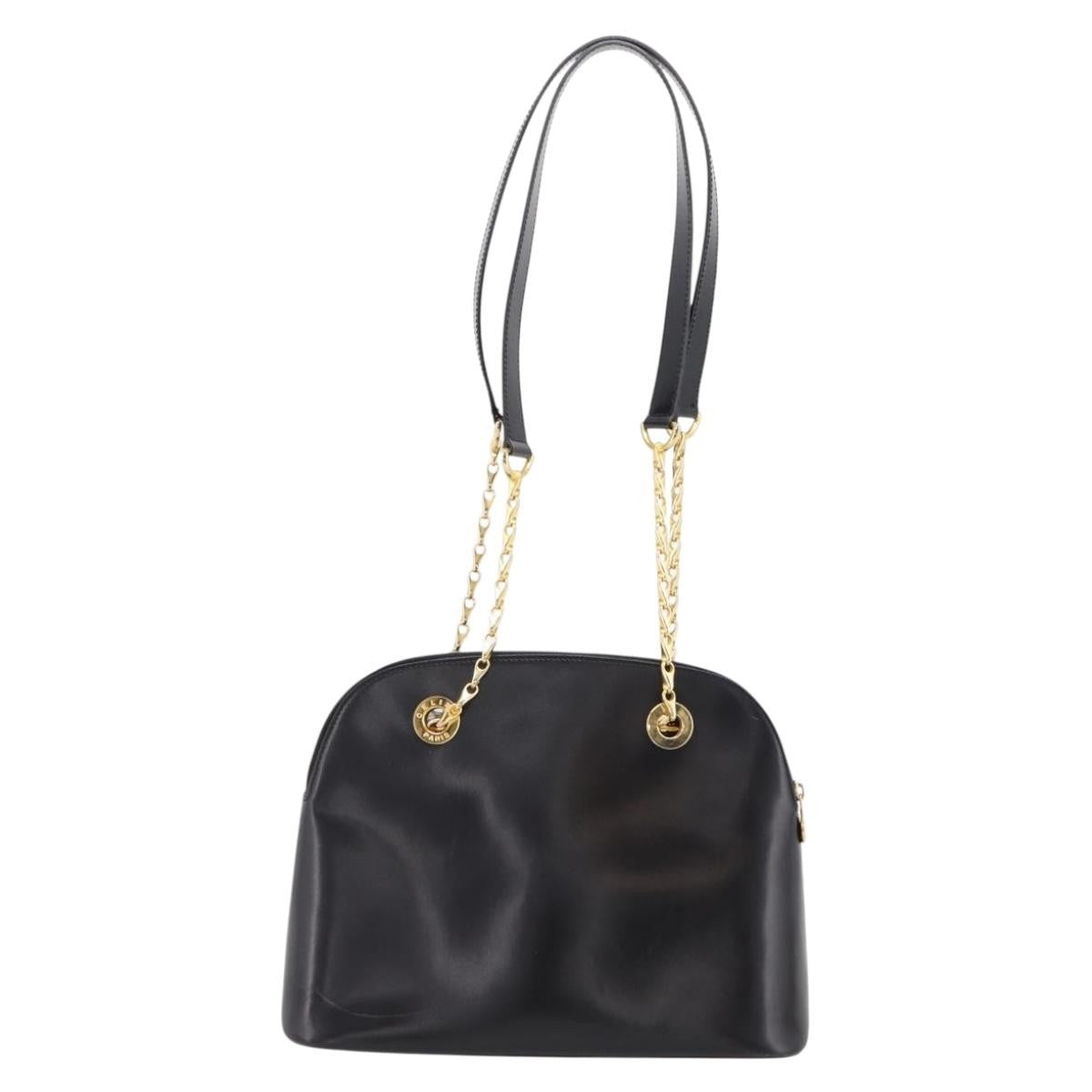 Celine Shoulder Leather Black Leather Shoulder Bag Bag (Pre-Owned)