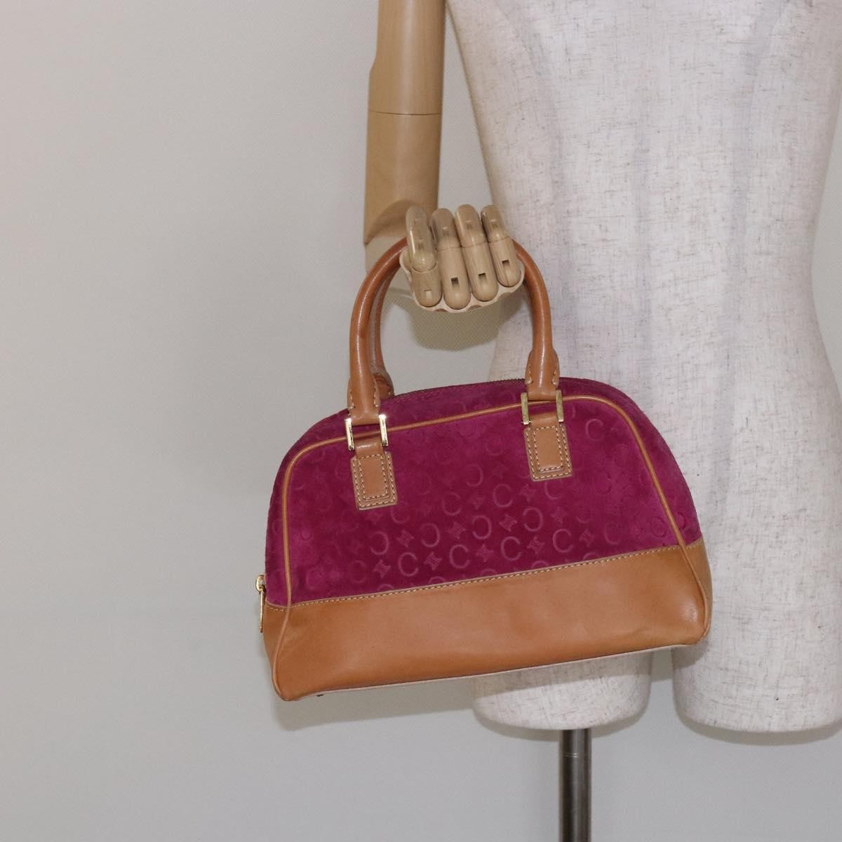 Celine Vintage Macadam C Macadam Suede Purple Suede Handbag (Pre-Owned)