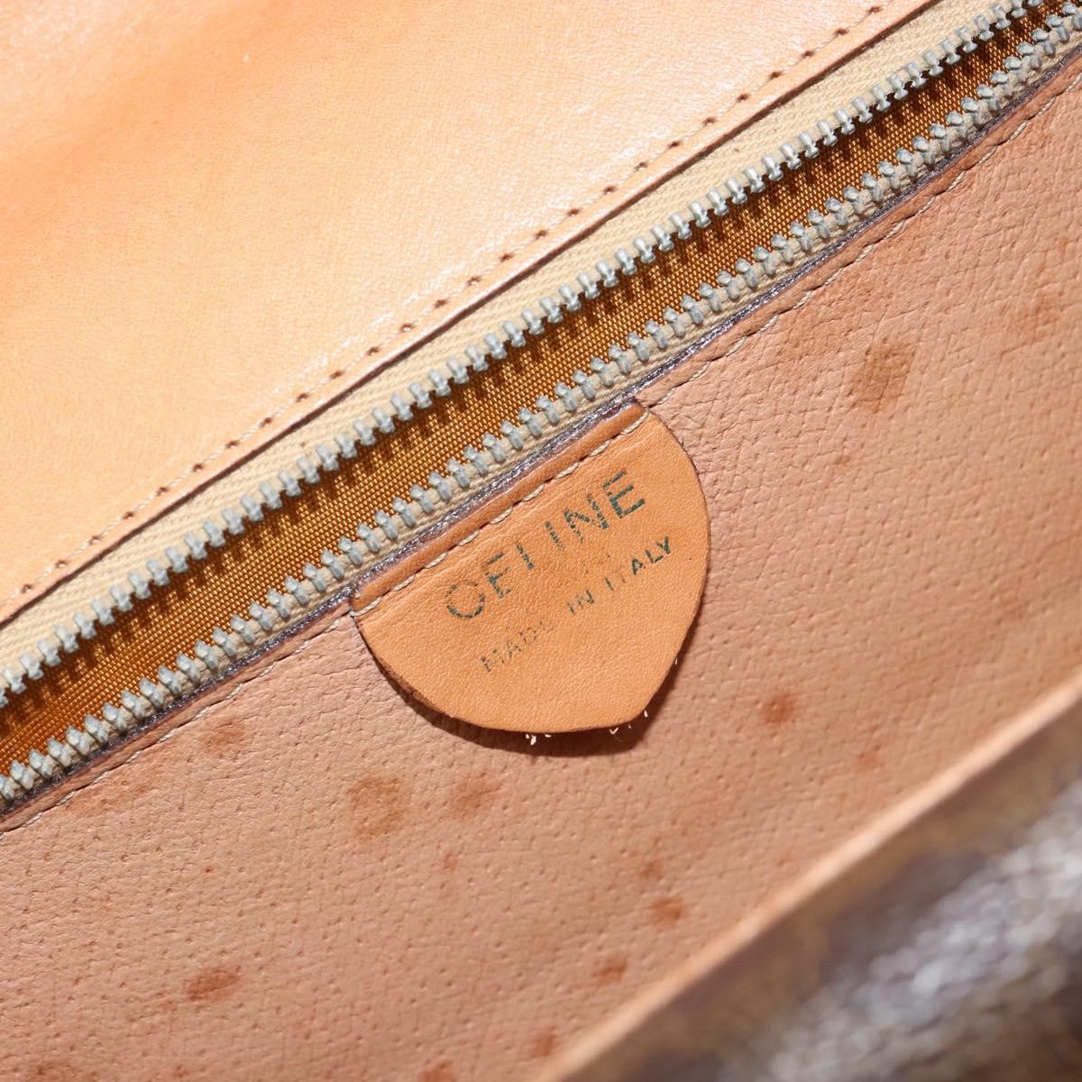 Celine Vintage Top Handle Macadam Canvas Brown Canvas Handbag (Pre-Owned)