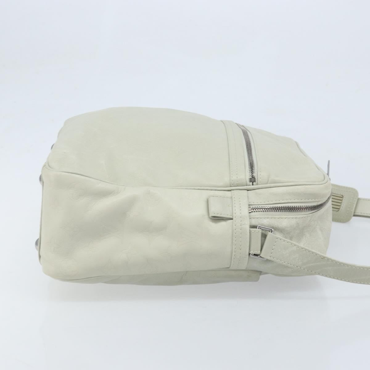 Louis Vuitton Clarkson Messenger Monogram Shadow Leather White Leather Handbag (Pre-Owned)