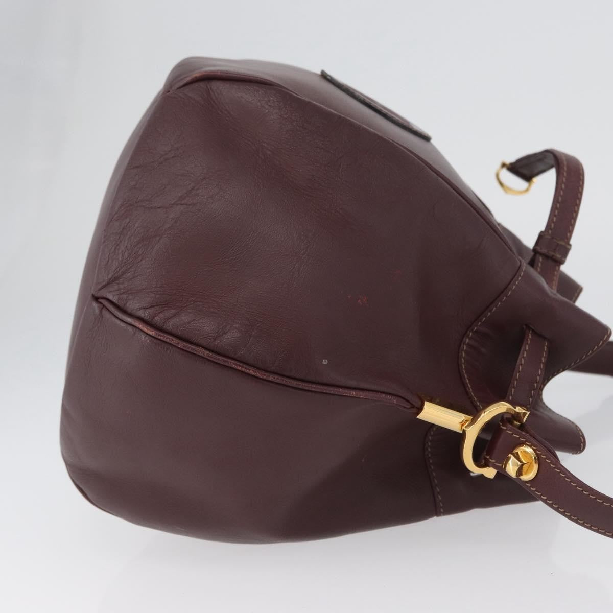 Cartier Must De Cartier Leather Burgundy Leather Shoulder Bag Bag (Pre-Owned)