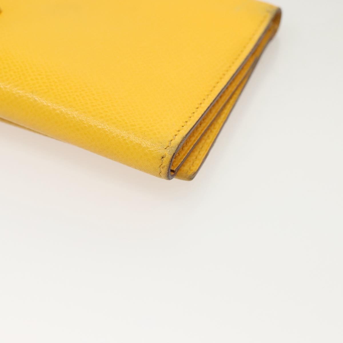 Hermes Bearn Epsom Yellow Leather Wallets Accessory (Pre-Owned)