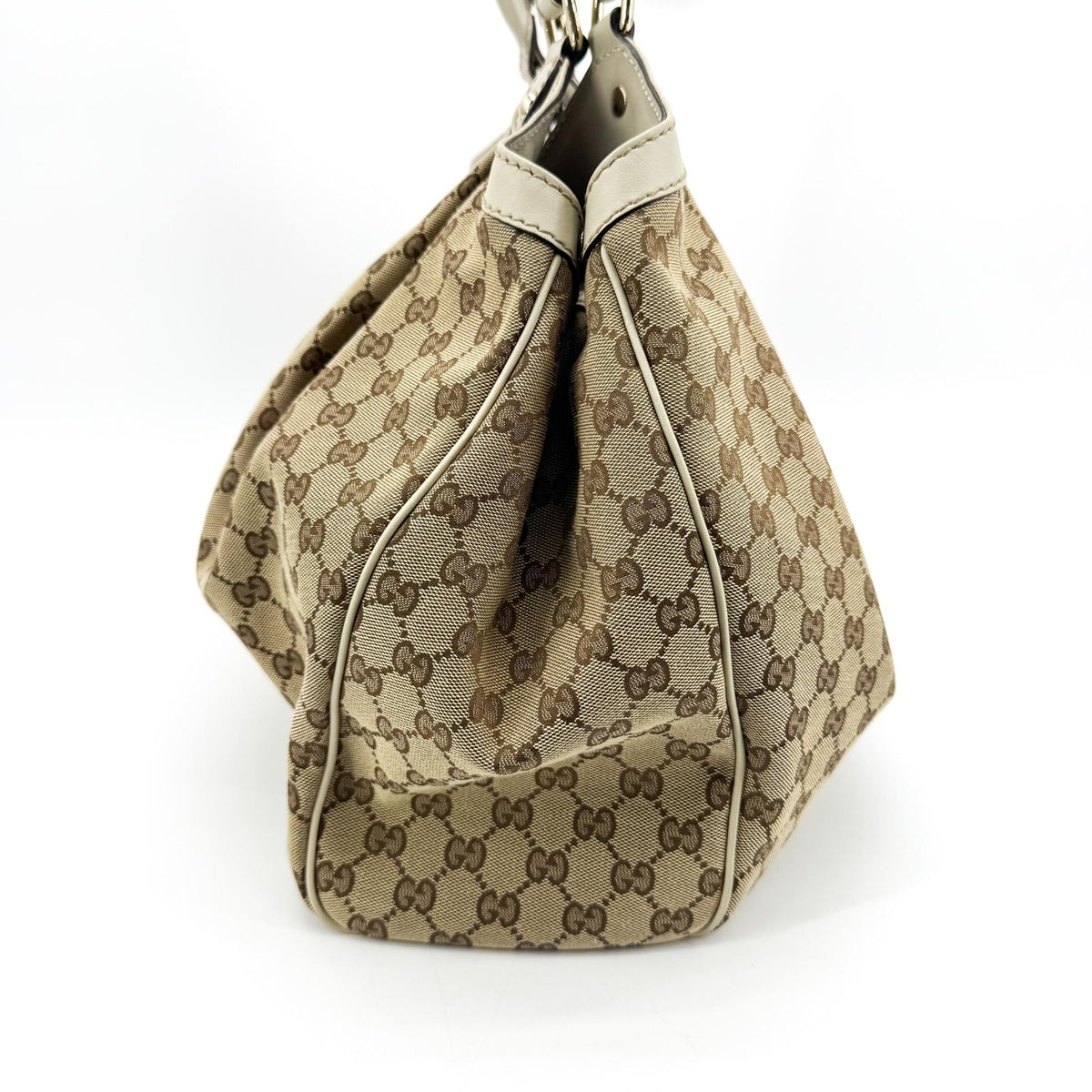 Gucci Sukey Tote Gg Canvas And Leather Brown Canvas Tote Bag Bag (Pre-Owned)
