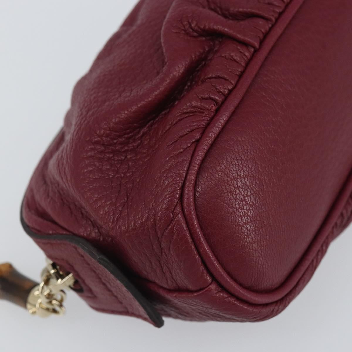 Gucci Bamboo Leather Purple Leather Clutche & Pouche Bag (Pre-Owned)