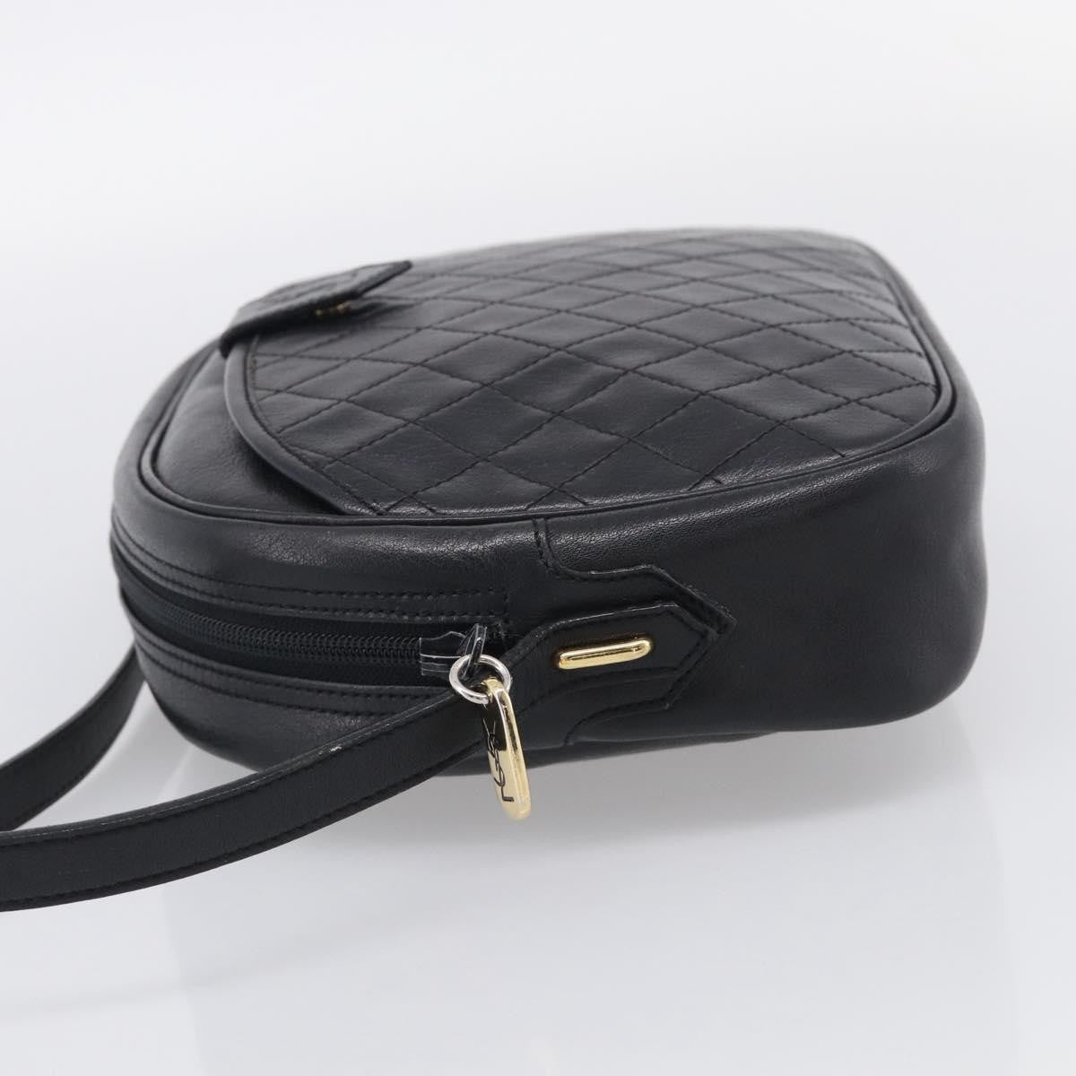 Saint Laurent Vintage Shoulder Bag Leather Black Leather Shoulder Bag Bag (Pre-Owned)