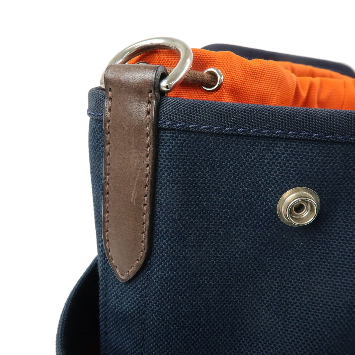 Hermes Sac De Pansage Groom Canvas Navy Canvas Handbag (Pre-Owned)