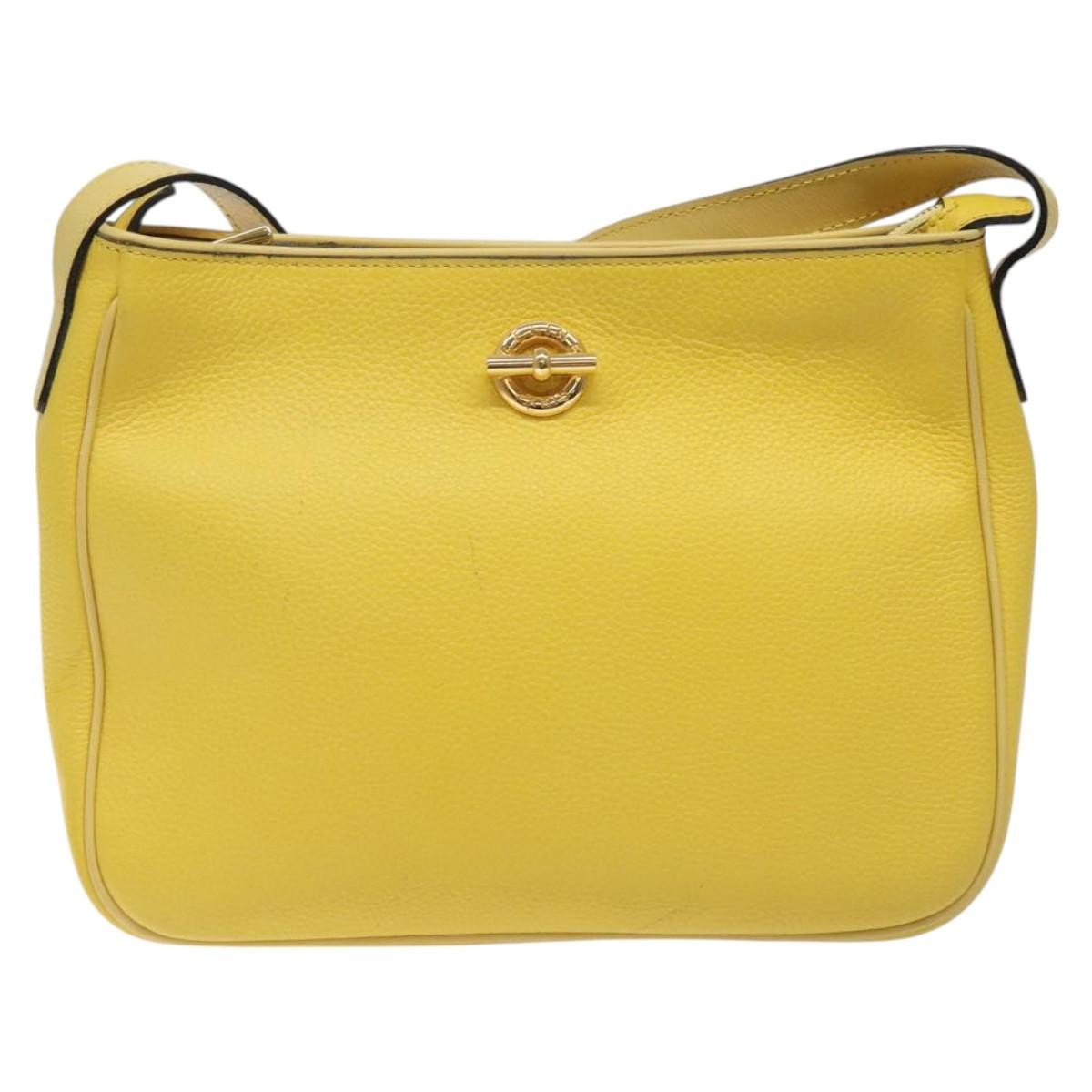 Celine Vintage Leather Yellow Leather Shoulder Bag Bag (Pre-Owned)