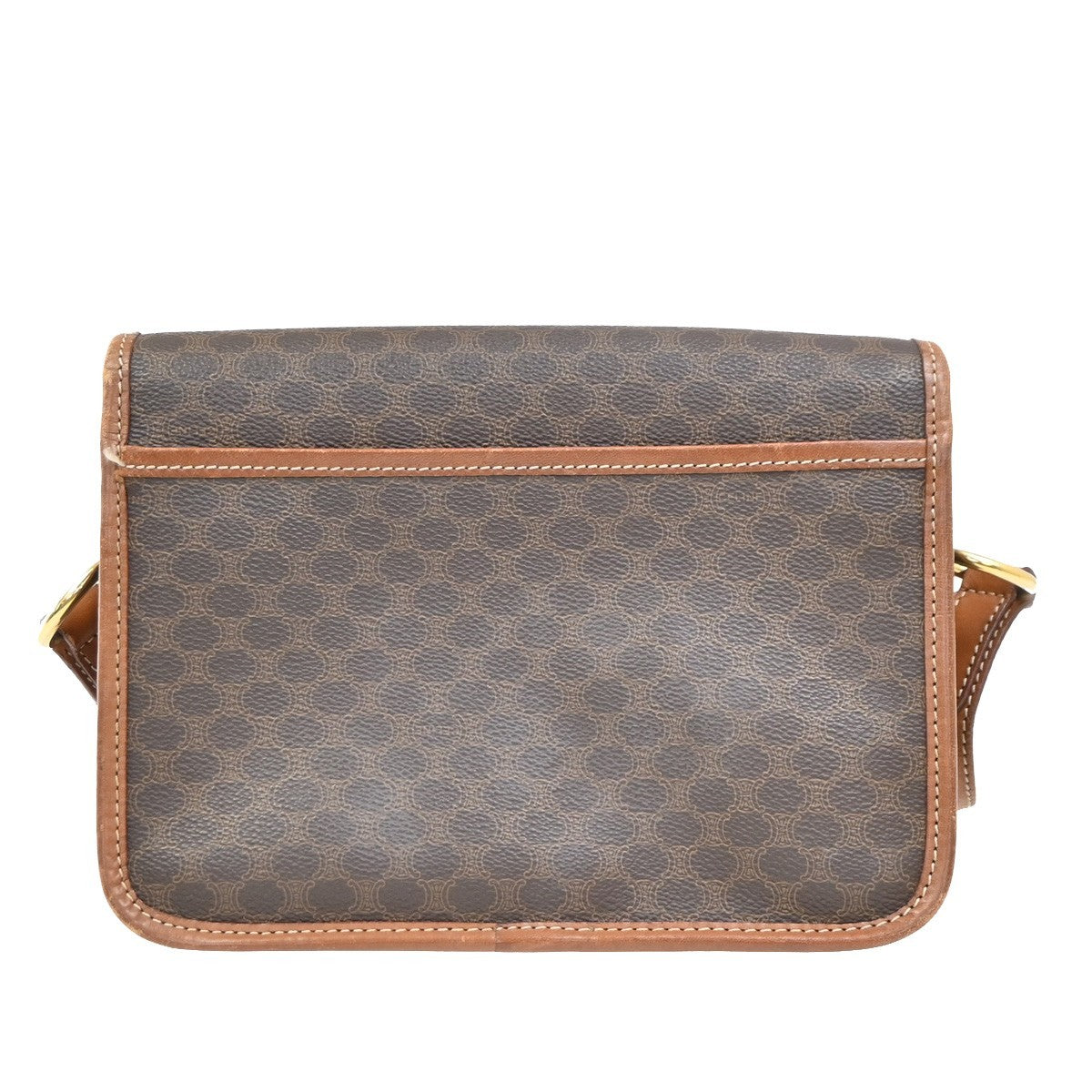 Celine Vintage Macadam Canvas And Leather Brown Canvas Shoulder Bag Bag (Pre-Owned)