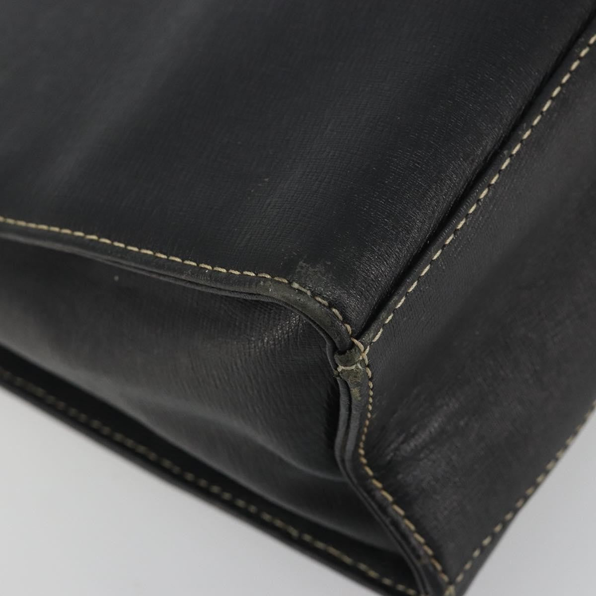 Burberry Vintage Leather Black Leather Handbag (Pre-Owned)