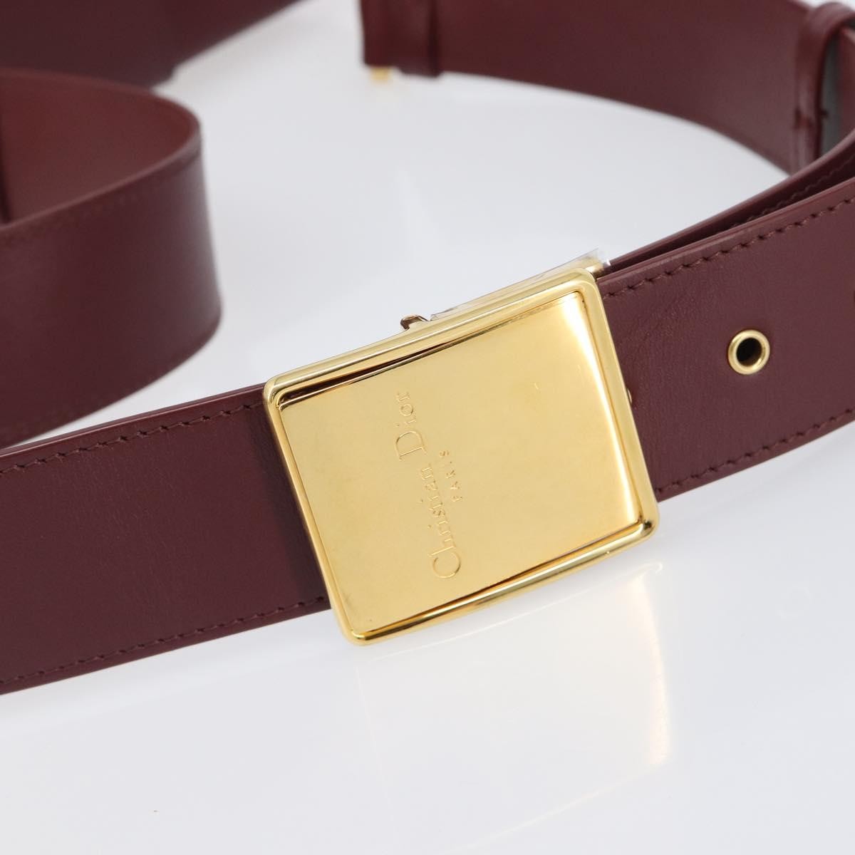 Christian Dior 30 Montaigne Box Leather Burgundy Leather Handbag (Pre-Owned)