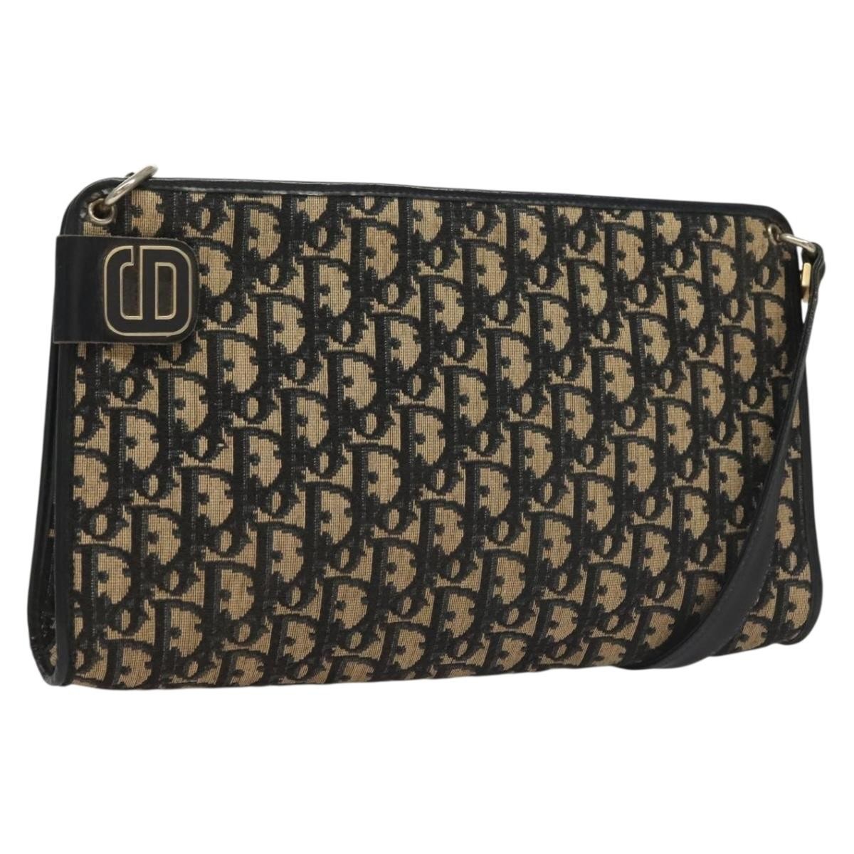 Christian Dior Vintage Trotter Canvas Navy Canvas Shoulder Bag Bag (Pre-Owned)