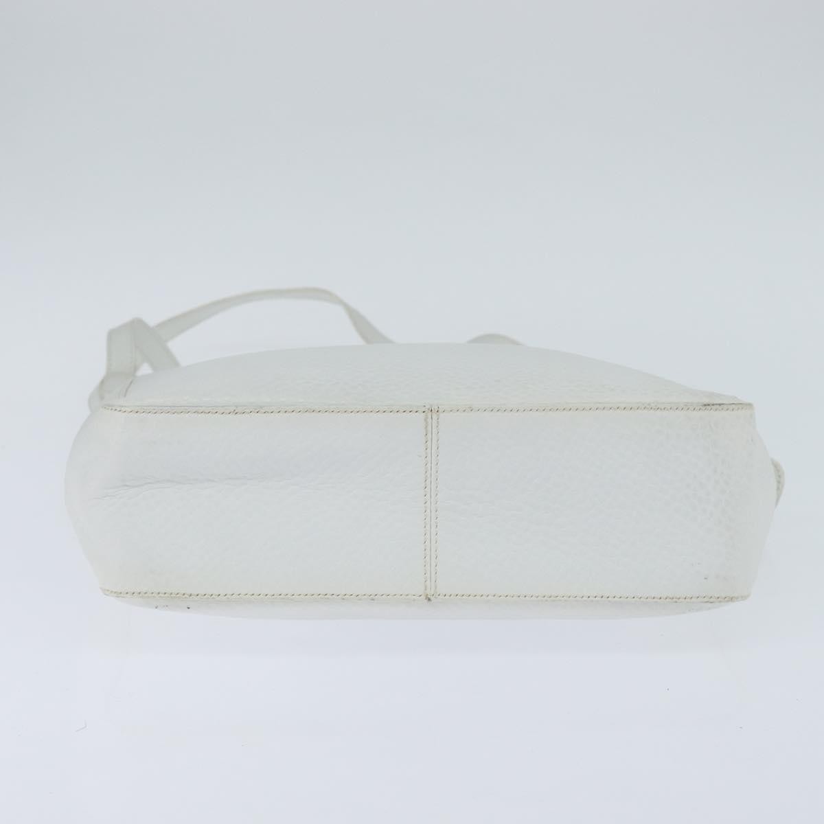 Salvatore Ferragamo Gancini Leather White Leather Handbag (Pre-Owned)