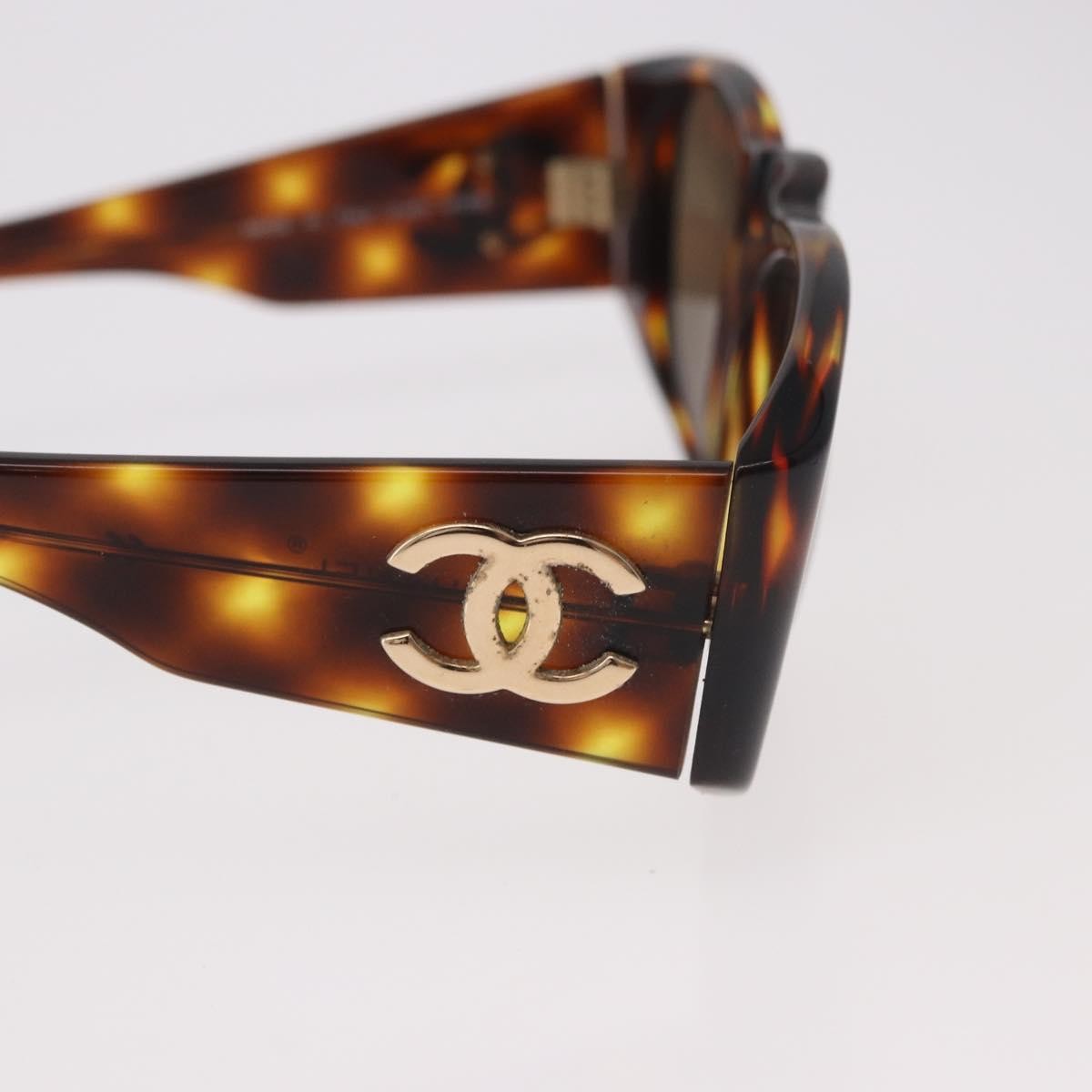 Chanel Logo Cc Plastic Brown Plastic Sunglasse Accessory (Pre-Owned)