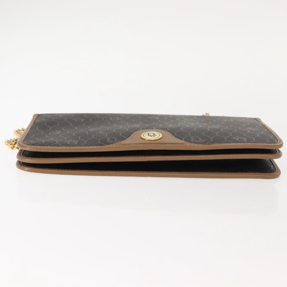 Christian Dior Vintage Honeycomb Chain Canvas Black Canvas Shoulder Bag Bag (Pre-Owned)