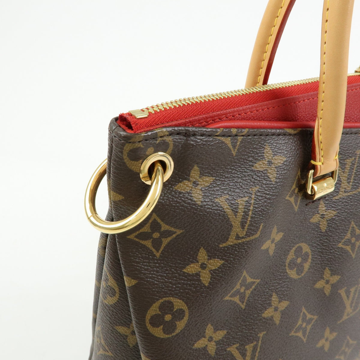 Louis Vuitton Pallas Monogram Canvas With Leather Brown Canvas Tote Bag Bag (Pre-Owned)