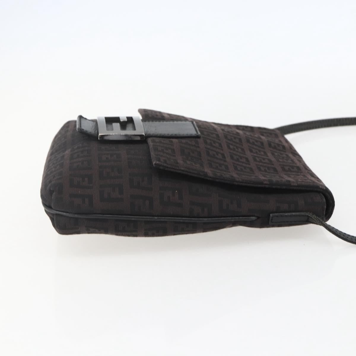 Fendi Vintage Flap Zucchino Canvas Brown Canvas Shoulder Bag Bag (Pre-Owned)