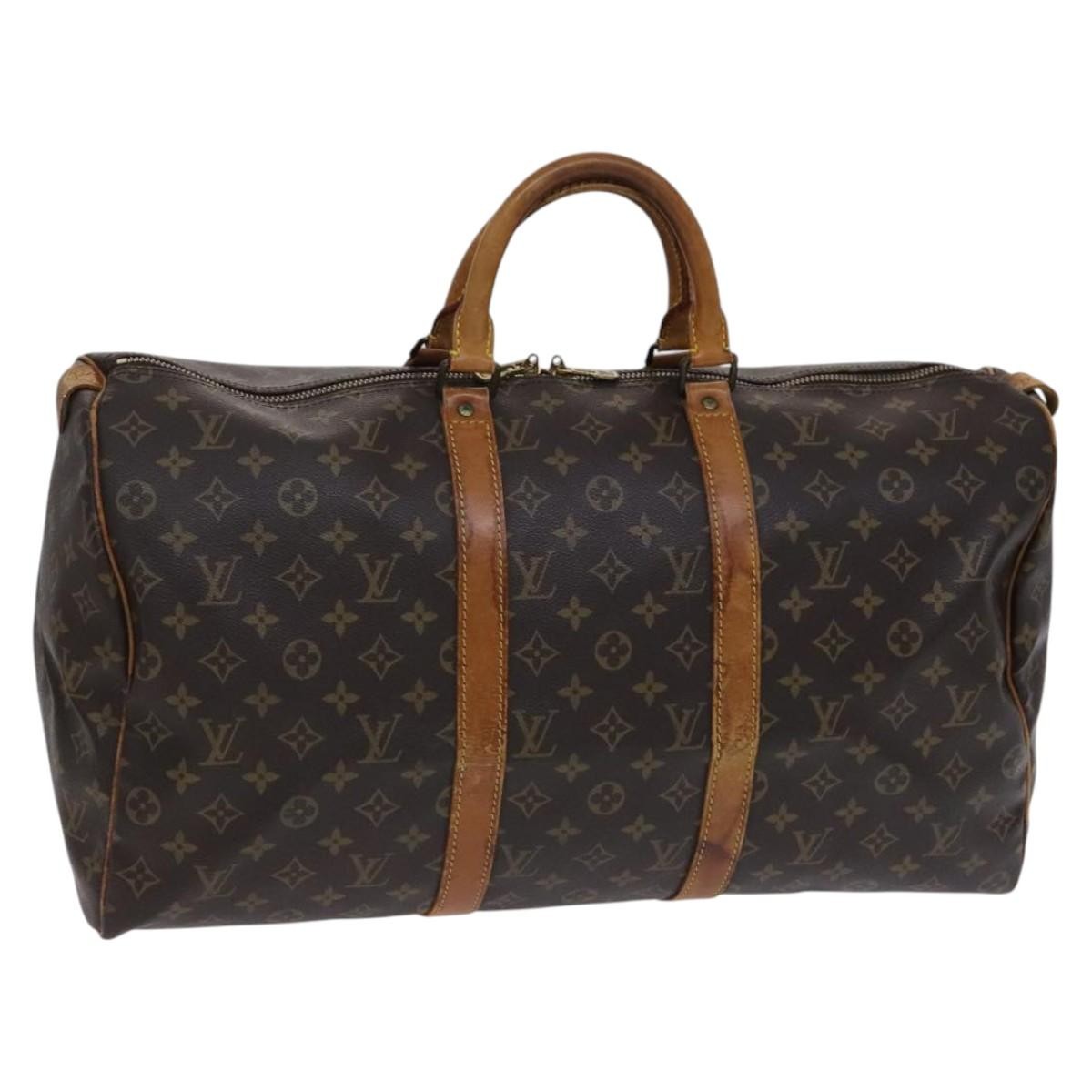 Louis Vuitton Keepall Monogram Canvas Brown Canvas Travel Bag Bag (Pre-Owned)