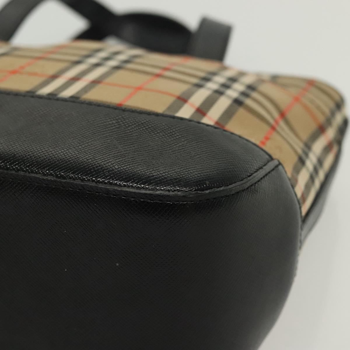 Burberry Nova Check Pattern Beige Canvas Bag (Pre-Owned)