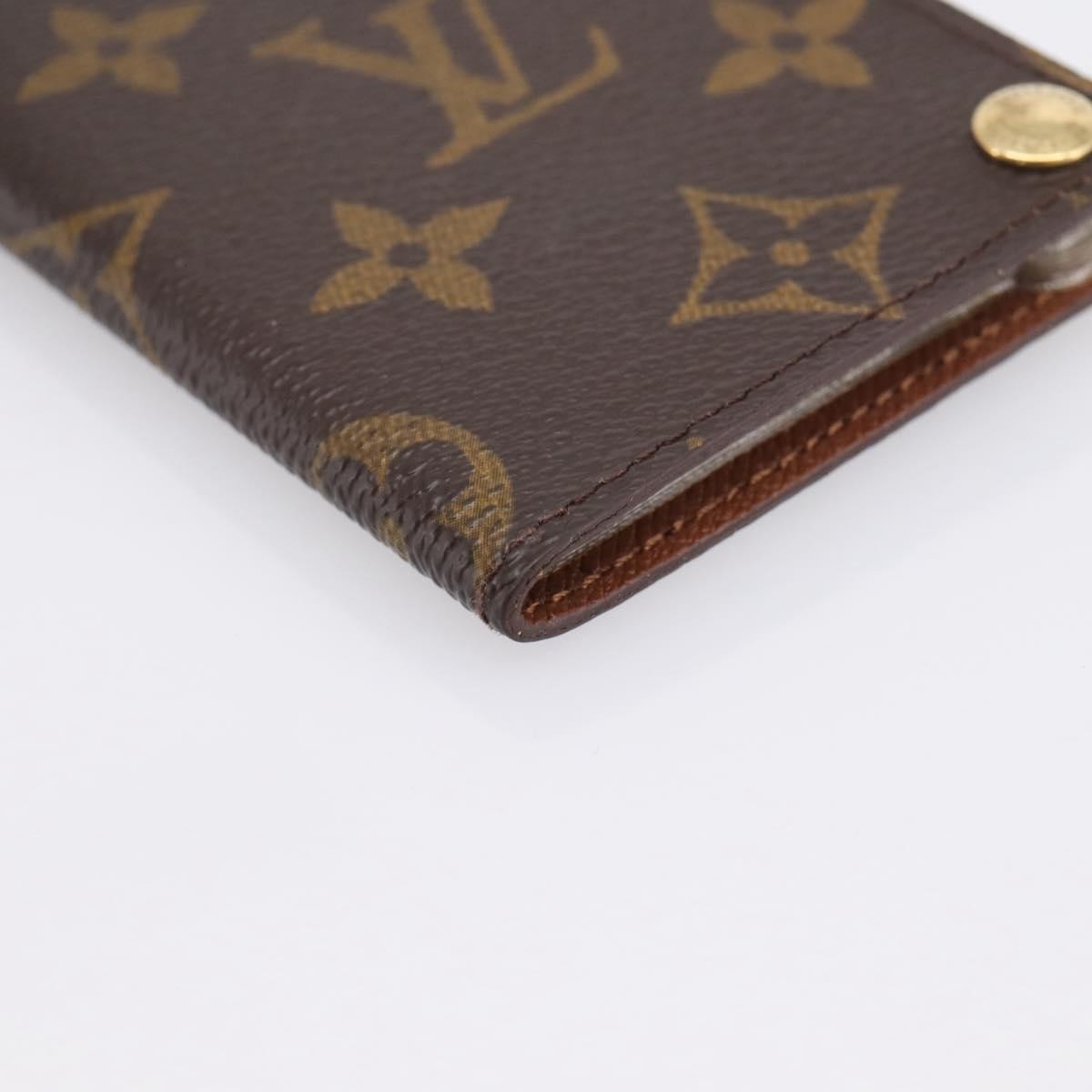 Louis Vuitton Porte Cartes Pression Card Case Monogram Canvas Brown Canvas Card Holders Accessory (Pre-Owned)