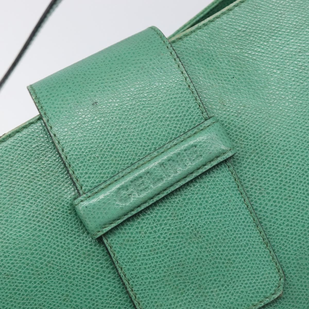 Celine Shoulder Leather Green Leather Shoulder Bag Bag (Pre-Owned)