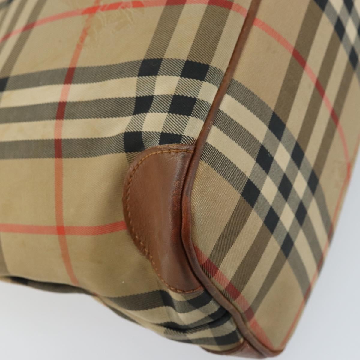 Burberry Nova Check Canvas And Leather Beige Canvas Shoulder Bag Bag (Pre-Owned)