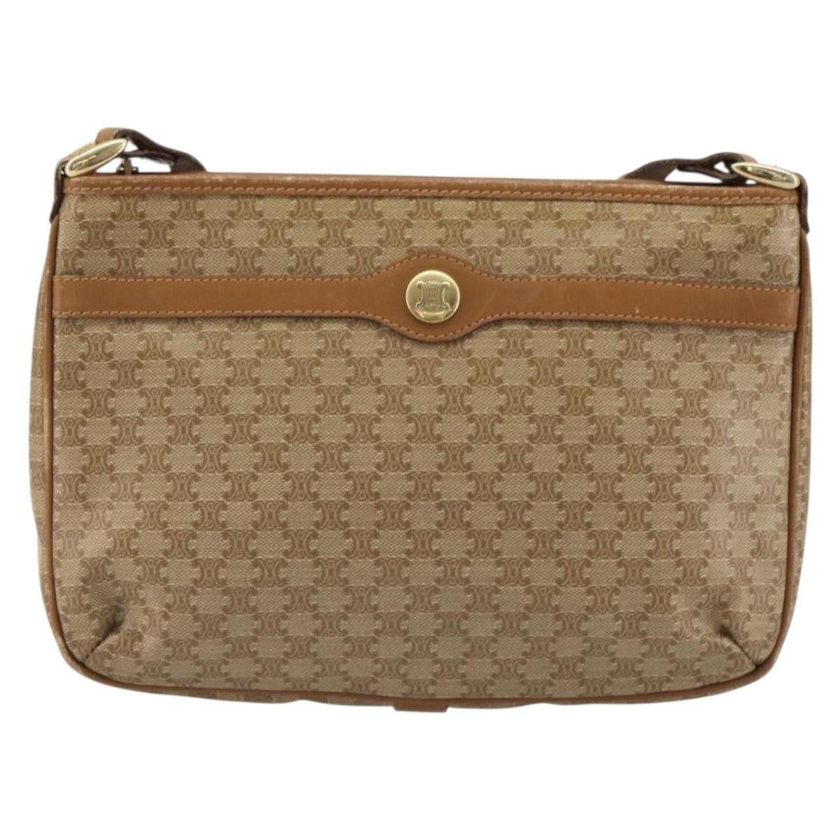 Celine Vintage Macadam Canvas Beige Pvc Shoulder Bag Bag (Pre-Owned)