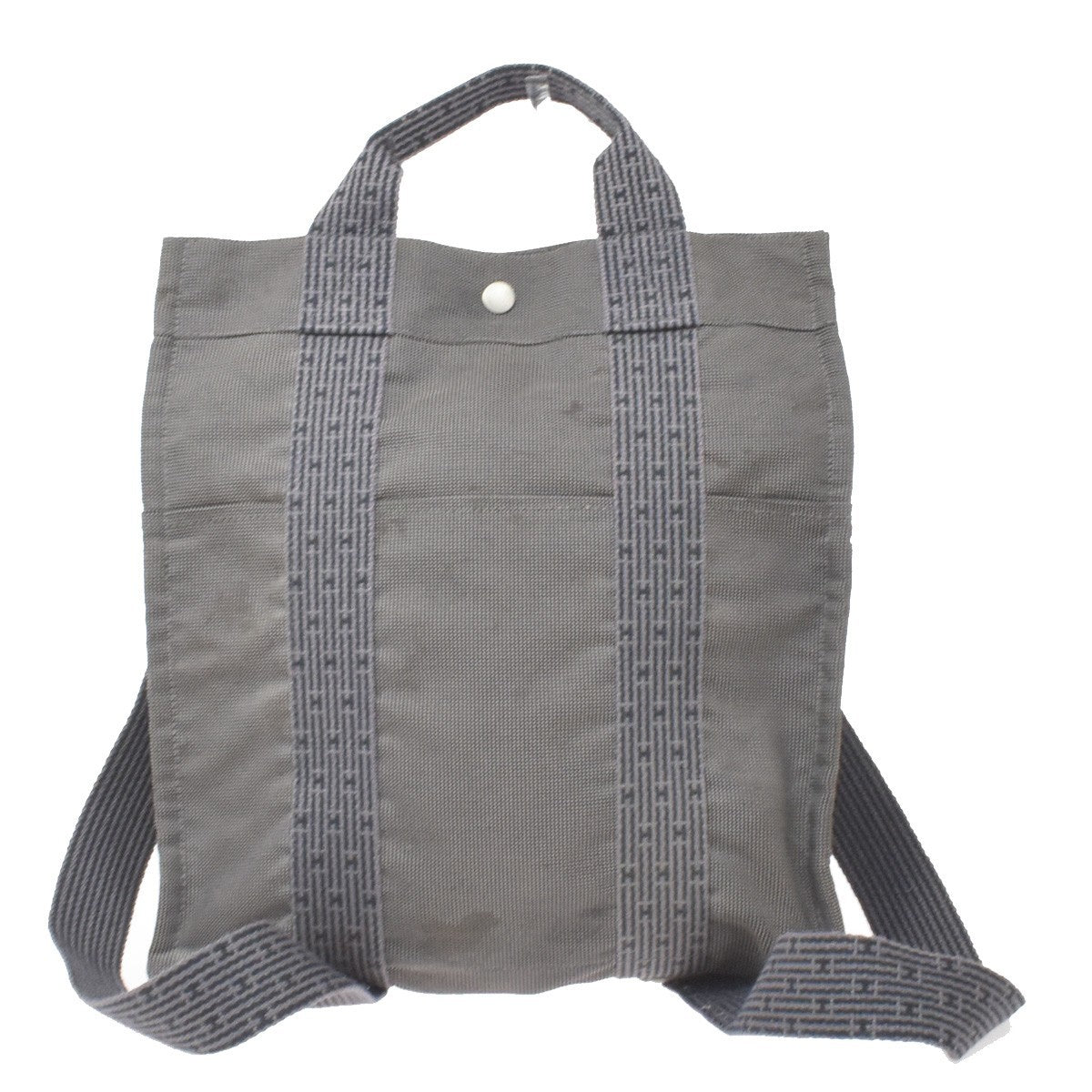 Hermes Herline Canvas Gray Canvas Backpack Bag (Pre-Owned)