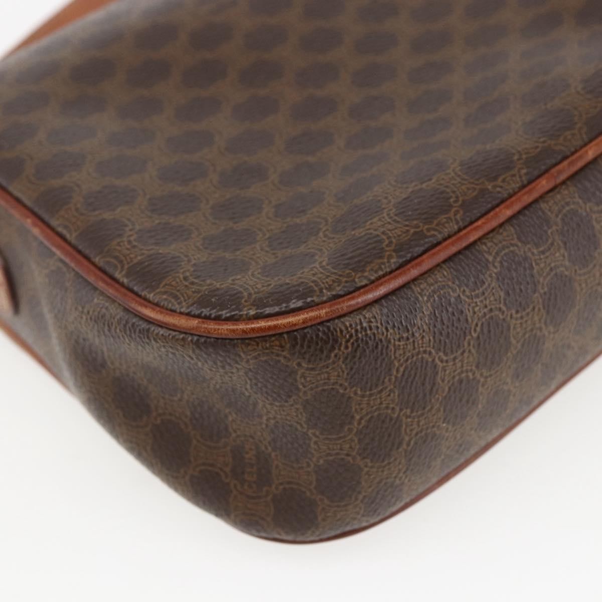 Celine Vintage Macadam Canvas And Leather Brown Canvas Shoulder Bag Bag (Pre-Owned)