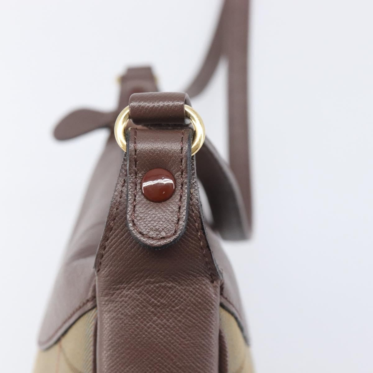 Burberry Nova Check Shoulder Bag Canvas Brown Canvas Shoulder Bag Bag (Pre-Owned)