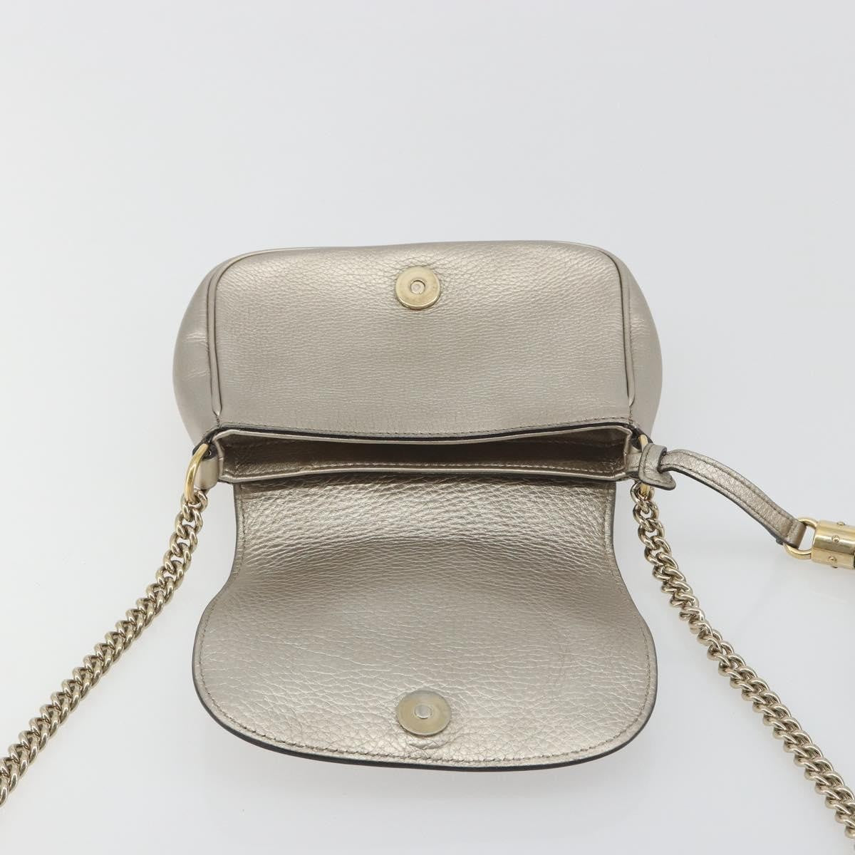 Gucci Soho Chain Leather Silver Leather Shoulder Bag Bag (Pre-Owned)