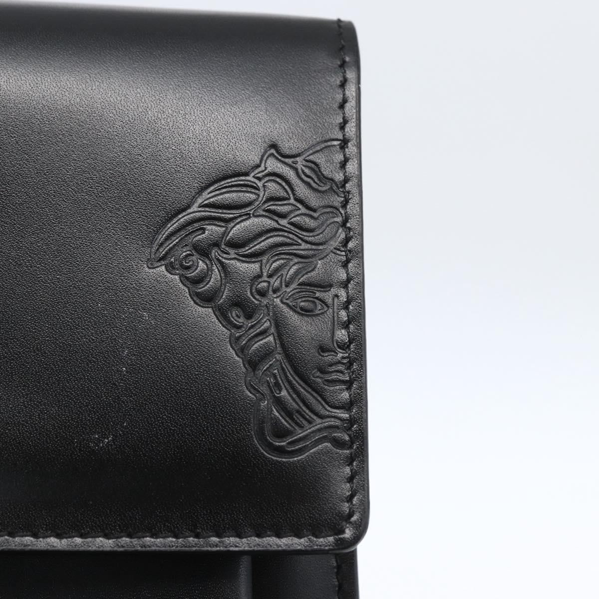 Versace Vintage Clutch Leather Black Leather Clutche & Pouche Bag (Pre-Owned)