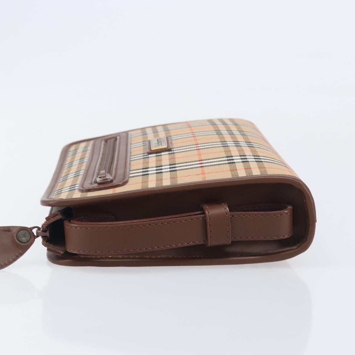 Burberry Nova Check Pochette Canvas Beige Canvas Clutche & Pouche Bag (Pre-Owned)