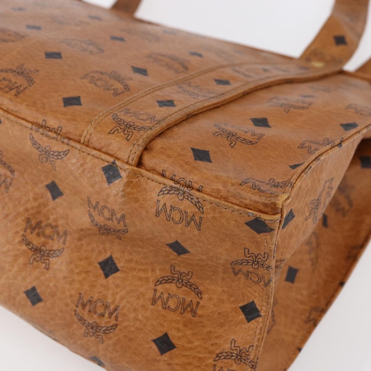 MCM Visetos Pvc Brown Canvas Shoulder Bag Bag (Pre-Owned)
