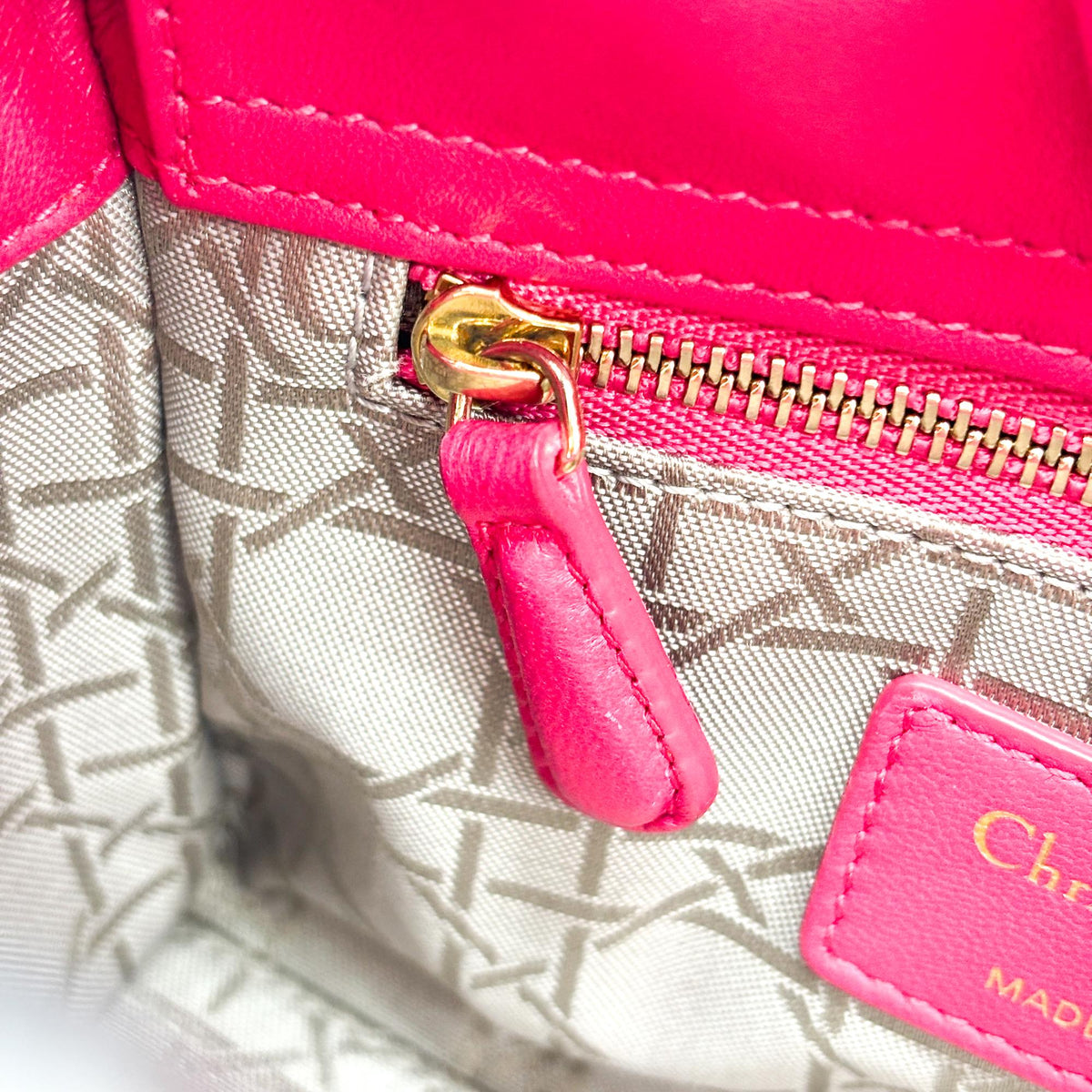 Christian Dior Lady Dior Cannage Quilt Lambskin Pink Leather Handbag (Pre-Owned)