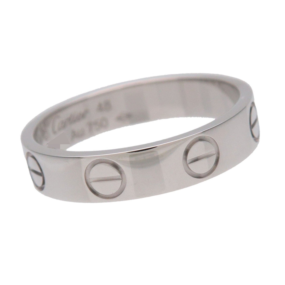Cartier Love Band 18K White Gold Silver White_Gold Ring Jewelry (Pre-Owned)