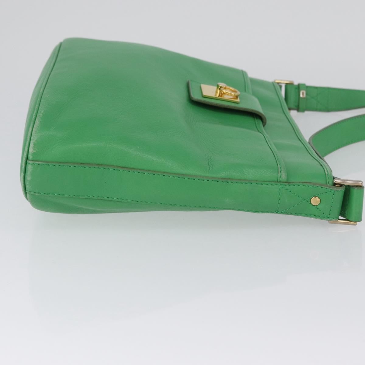 Celine Vintage Leather Green Leather Shoulder Bag Bag (Pre-Owned)